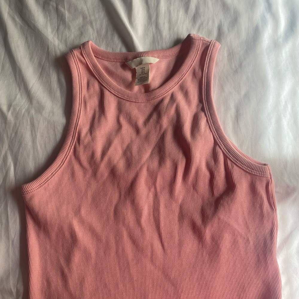 H&M Soft Pink Ribbed Tank Top